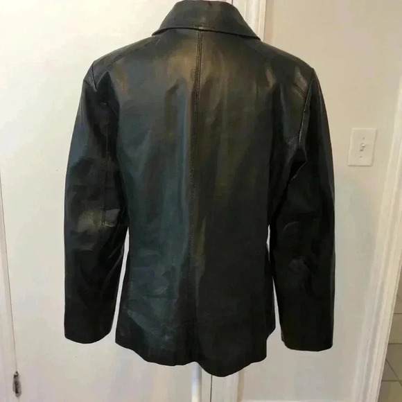 Worthington zippered leather jacket with open side pockets. - Picture 5 of 9